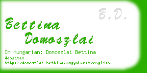 bettina domoszlai business card